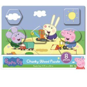Peppa Pig Wooden Puzzle Toddler Toy 8pc Chunky At the Park NWT
